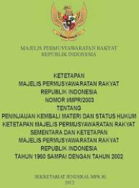 Image of Ketetapan MPR RI Nomor I/MPR/2003